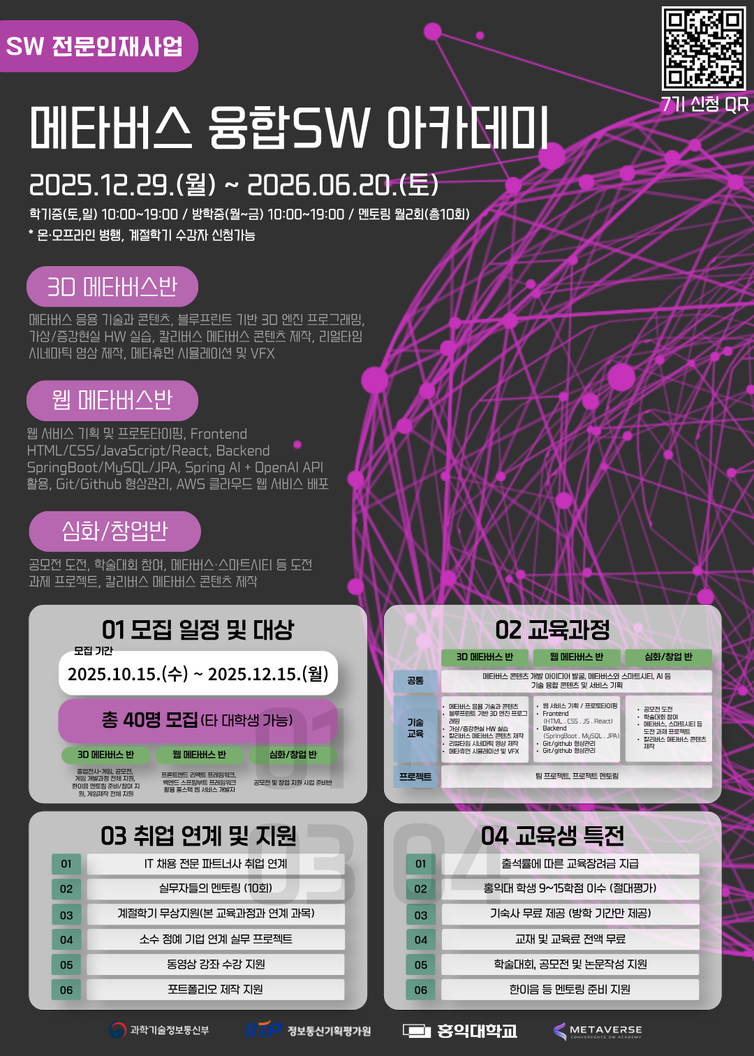 메타버스 융합SW 아카데미 7기 모집 포스터